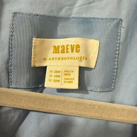 💙 Maeve by Anthropologie Asymmetrical Halter Midi Wrap Shirt Dress - Size 18W - Picture 4 of 12